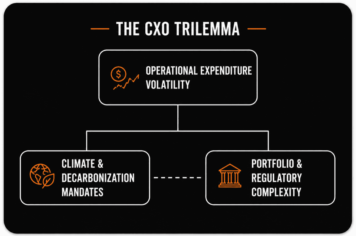 The CXO trilemma: operational expenditure volatility, climate and decarbonization mandates, and portfolio and regulatory complexity