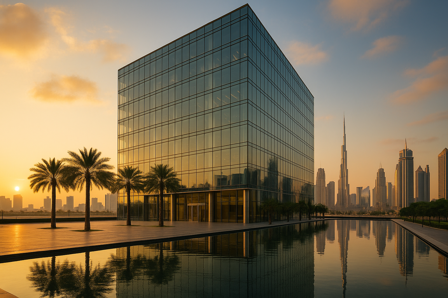 Modern commercial office tower in Dubai