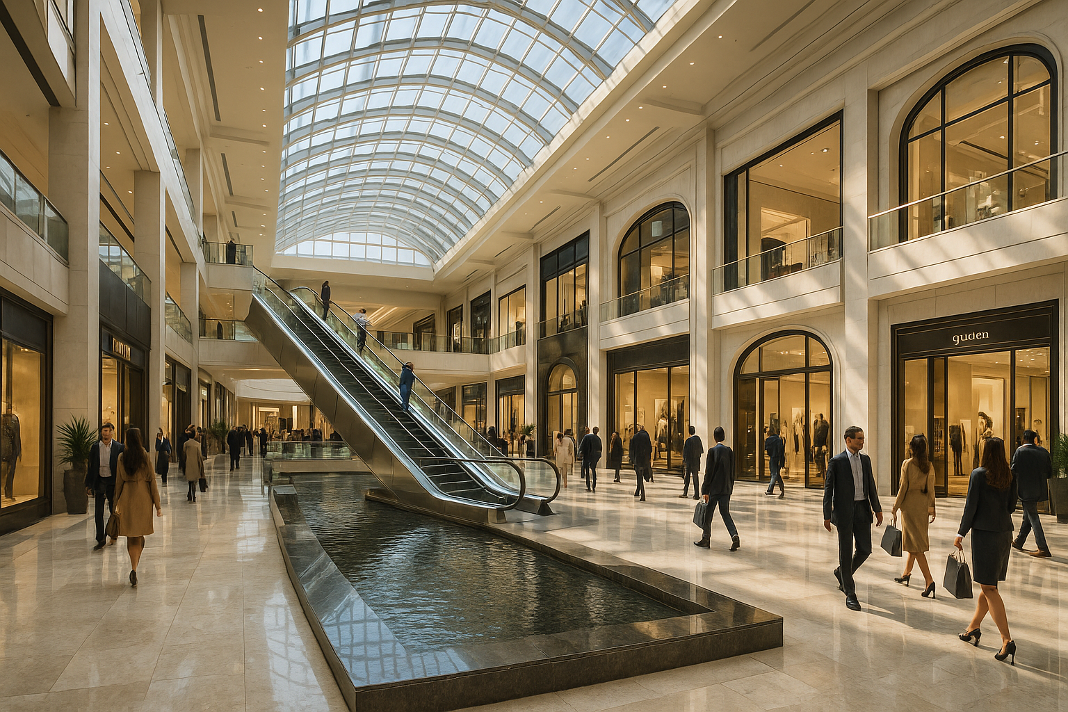 Luxury shopping mall interior